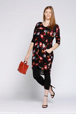 High Low Tunic Red Print